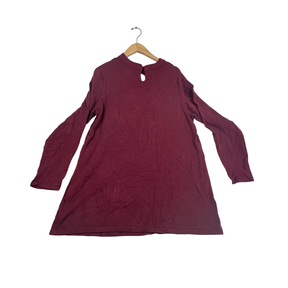 Torrid Burgundy Lace Shoulder Open Back Tunic Sweater Mock Neck Plus Size 2